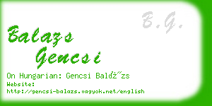 balazs gencsi business card